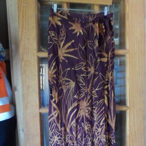 NWT NY & Co. Maxi Brown/Gold Wrap Skirt - Size M